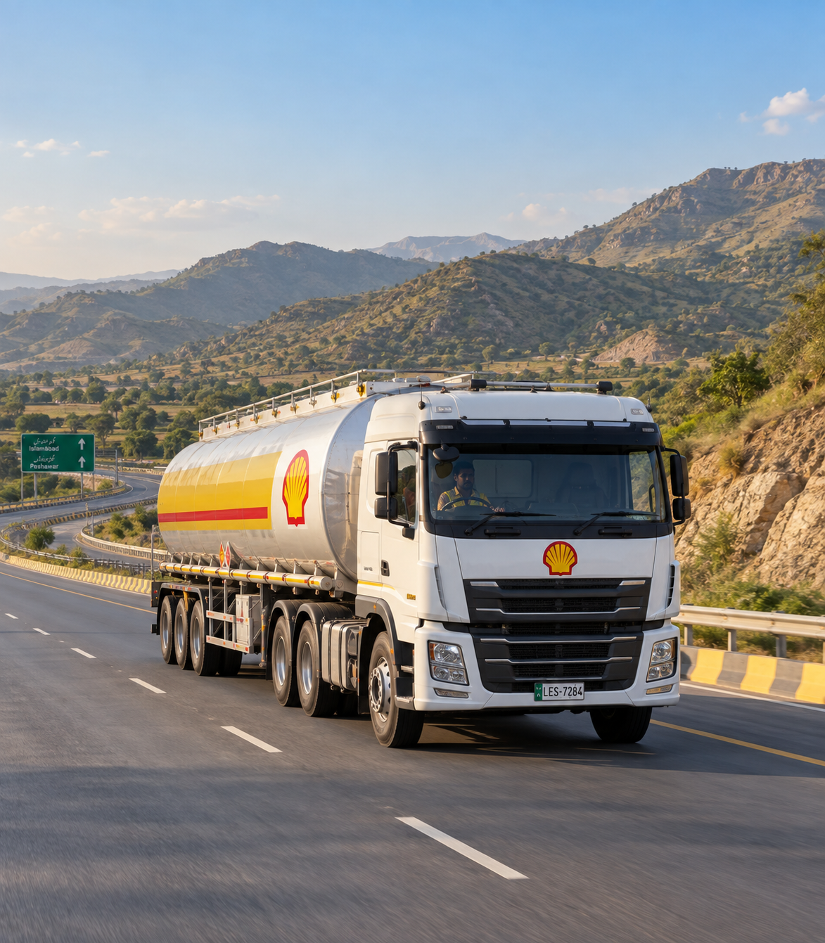Oil tanker on the highway
